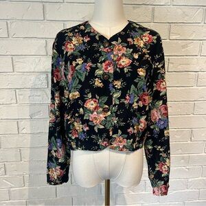Vintage 80s 90s First Option Floral Button-Up Women's Top M